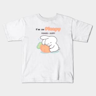 Cute Bunny, sleeping rabbit, sleepy bunny Kids T-Shirt